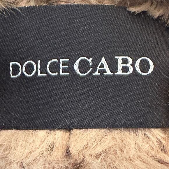 Dolce CABO Tan Open Front Textured Faux Fur Vest- Cardigan - Camel - Size Medium - Picture 3 of 8